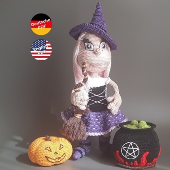 Natascha, the Halloween Witch amigurumi pattern by SaphirhaseDesign